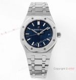 2021 New Swiss Copy Audemars Piguet Royal Oak 34mm SS Blue Textured Dial Watch Cal.5800 Movement_th.jpg